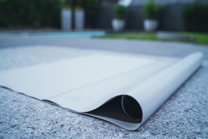 Preview: PVC Teichfolie 1,00 mm steingrau inkl. Teichvlies 500g/m² Preview: PVC Teichfolie 1,00 mm steingrau inkl. Teichvlies 500g/m²